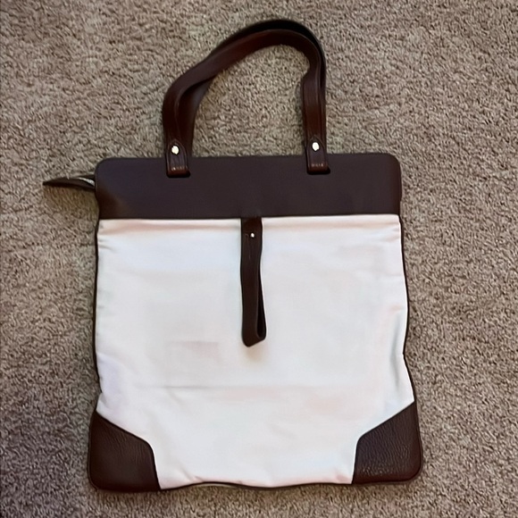 Burberry Packable Shopping Tote in Canvas & Leather - Picture 2 of 9